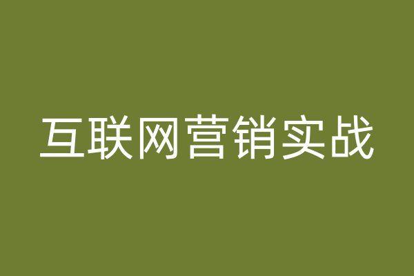 互联网营销实战