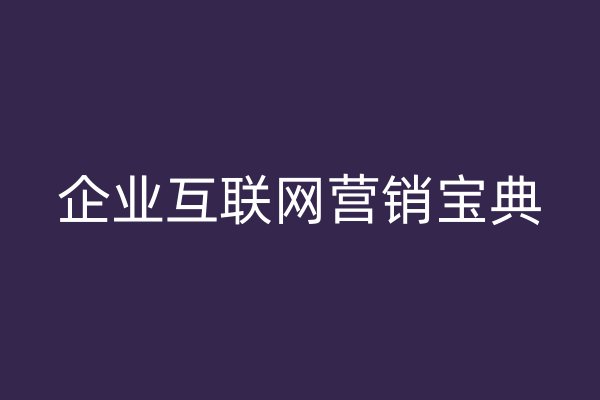 企业互联网营销宝典