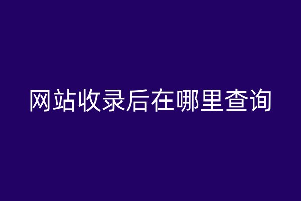 网站收录后在哪里查询