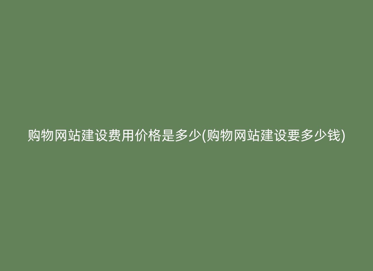 购物网站建设费用价格是多少(购物网站建设要多少钱)