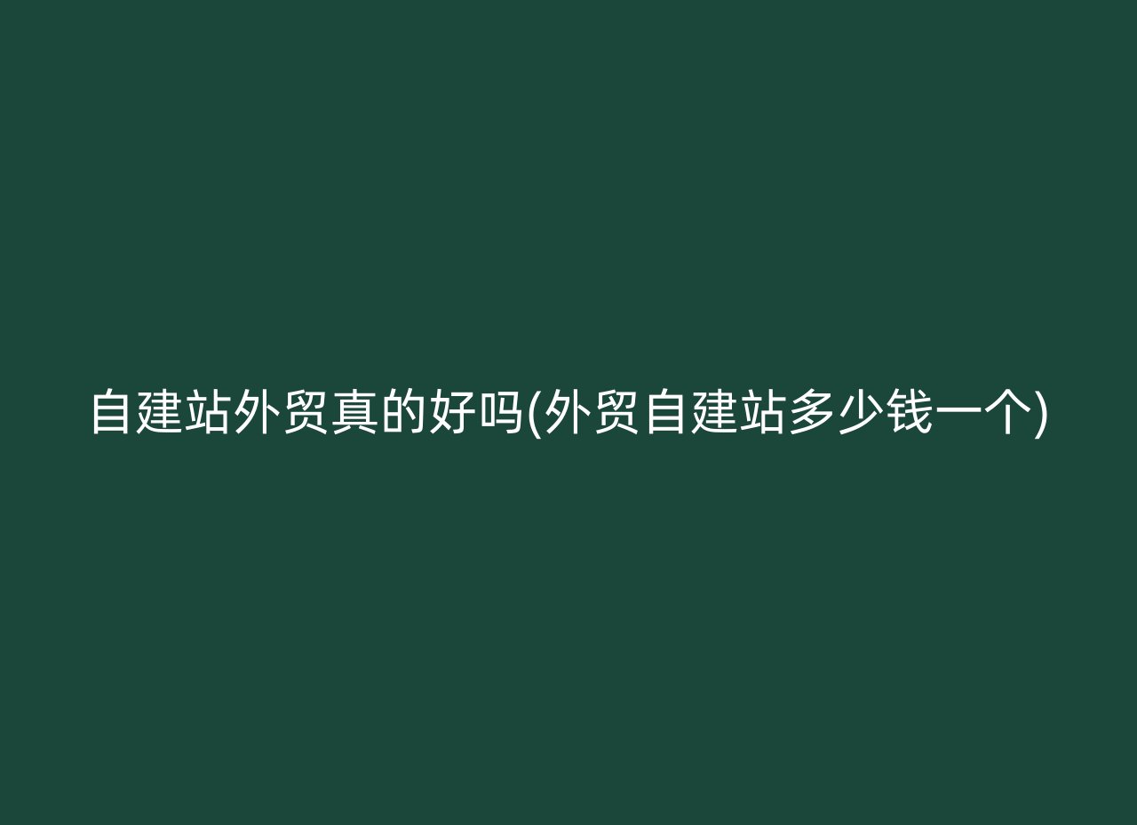 自建站外贸真的好吗(外贸自建站多少钱一个)