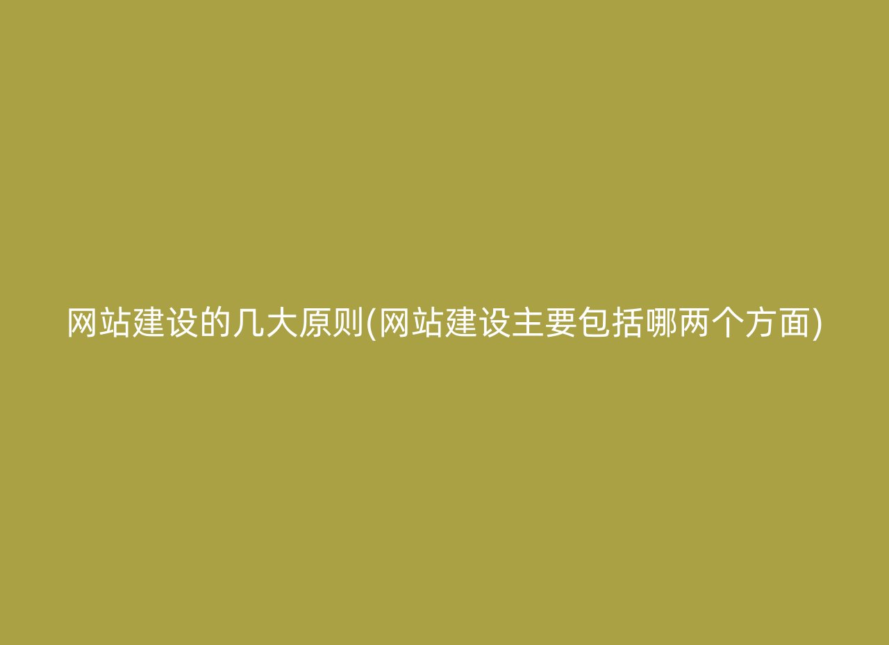 网站建设的几大原则(网站建设主要包括哪两个方面)