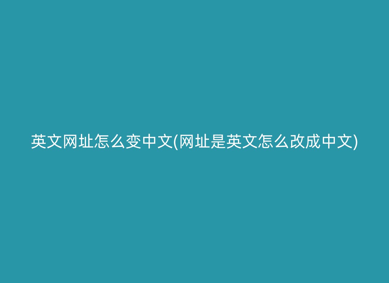 英文网址怎么变中文(网址是英文怎么改成中文)