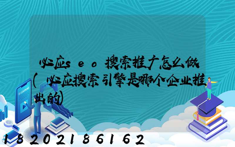 必应seo搜索推广怎么做(必应搜索引擎是哪个企业推出的)